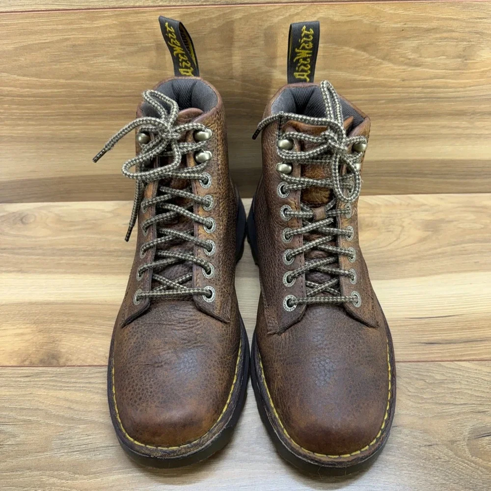 Dr Martens‎ Zachary Boots Men 8 Brown Distressed Leather Granola Aesthetic UK 7